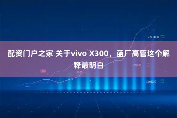 配资门户之家 关于vivo X300，蓝厂高管这个解释最明白