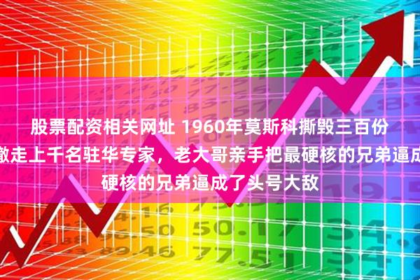 股票配资相关网址 1960年莫斯科撕毁三百份绝密合同，撤走上千名驻华专家，老大哥亲手把最硬核的兄弟逼成了头号大敌